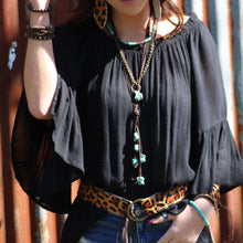 Load image into Gallery viewer, Long Copper Necklace with Turquoise and Copper Pendant 255f-4
