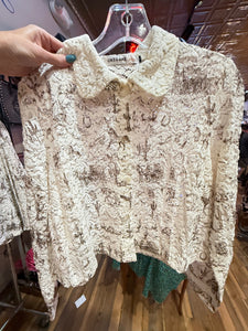 Arizona Sequin & Lace Crop Jacket