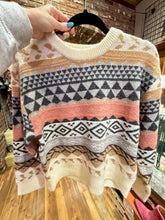 Load image into Gallery viewer, Amelia Multi-Print Ribbed Crewneck Sweater
