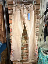 Load image into Gallery viewer, Grace in LA Brown Floral Embroidered Jeans
