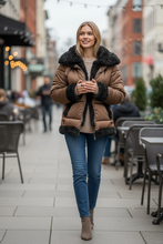 Load image into Gallery viewer, Teddy Cozy Sherpa-Trim Puffer Jacket
