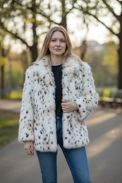 Long Snow Leopard Fur Coat
