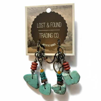 Jaylee Beaded Turquoise Chunk Earrings
