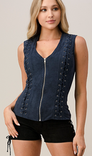 Load image into Gallery viewer, Lydia Suede Zip front top
