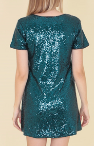 Sequin Shift Mini-Dress