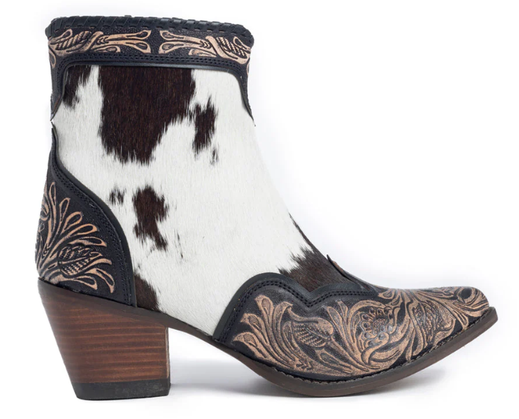 Glennchester Hair-on Hide & Hand-tooled Boots