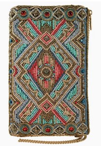 Native Girl Beaded Southwestern Themed Crossbody Phone Bag