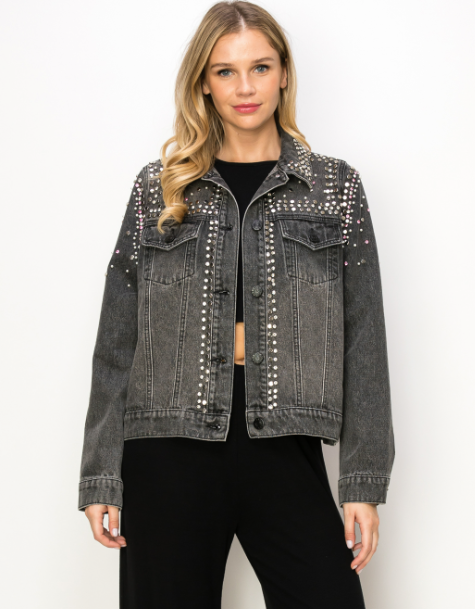 Vocal Carrie Jazzy Black Denim Jacket