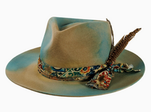 Load image into Gallery viewer, Boho Graffiti Wool Felt Teardrop Fedora Hat
