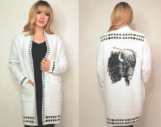 Venario Wanda Buffalo Cardigan - White