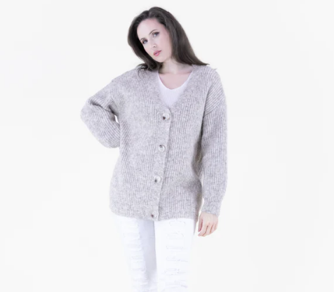 Kaylene Heathered Wool Blend Cardigan