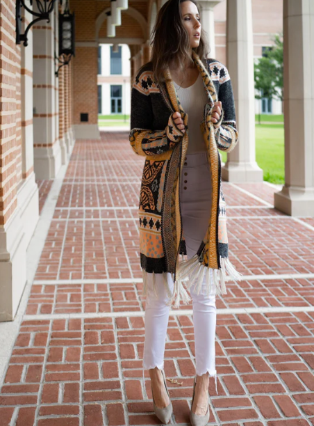 Kellie Aztec Fringe Cardigan