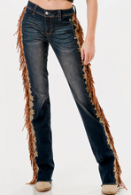 Load image into Gallery viewer, Jennie Fringe Embellished Western Jeans

