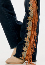 Load image into Gallery viewer, Jennie Fringe Embellished Western Jeans
