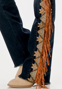 Jennie Fringe Embellished Western Jeans
