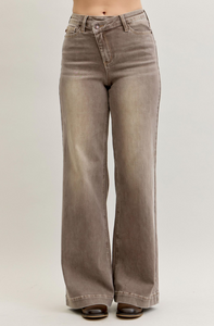 Judy Blue Clay Wide Leg High Rise Jeans