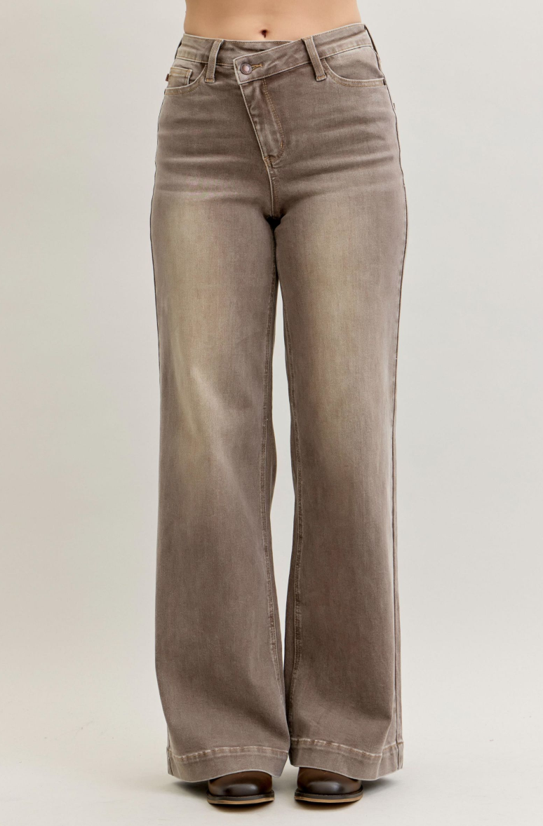Judy Blue Clay Wide Leg High Rise Jeans
