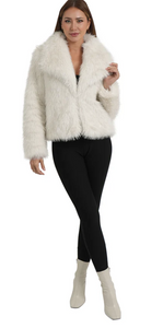Helen White Fuzzy Coat