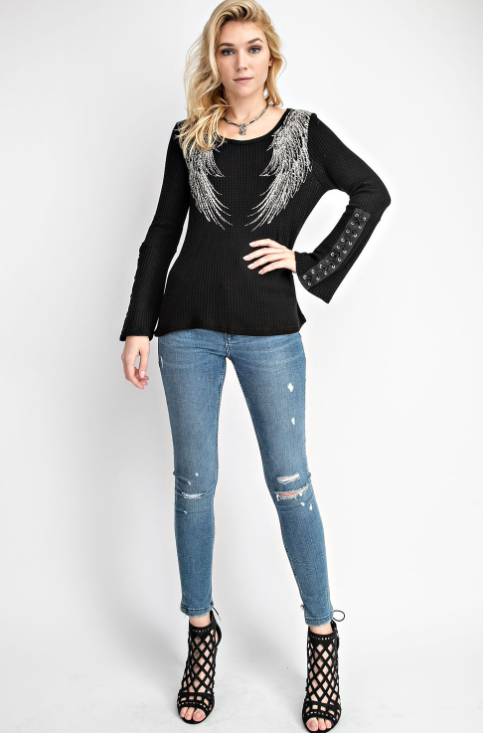 Vocal Wing Stitched Long Sleeve Tee