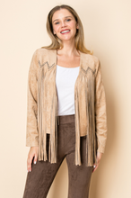 Load image into Gallery viewer, Vocal Suede Fringe Studded Jacket
