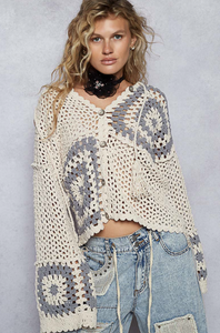 Haley Crochet Sweater Cardigan