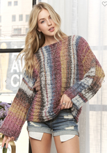 Load image into Gallery viewer, Robin Boat Neck Multi Stripe Sweater Top
