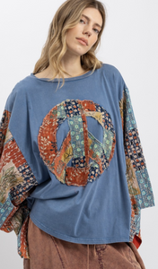 Maddison Peace Sign Poncho Top