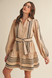 Gina Contrast Lace Trim Dress