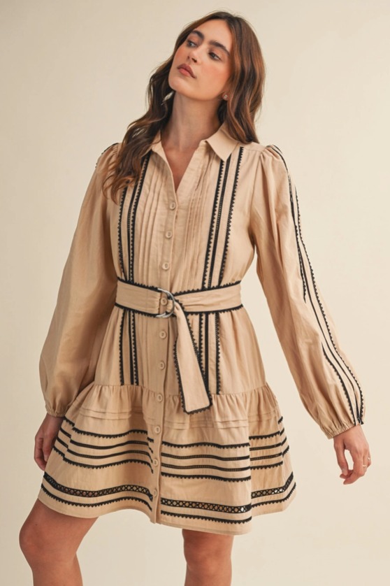 Gina Contrast Lace Trim Dress