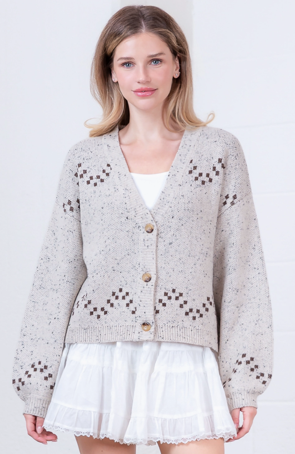 Taelynn V-Neck Horses Cardigan