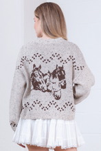 Load image into Gallery viewer, Taelynn V-Neck Horses Cardigan

