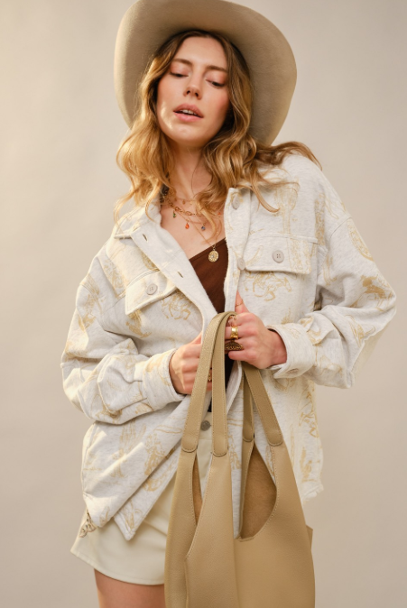 Mel Western Print Shacket
