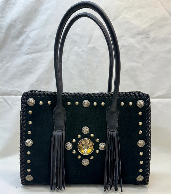 Reese Suede Leather Embellished Handbag