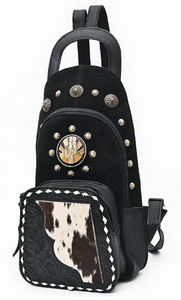 Kait Suede Leather Hair-On Sling Bag