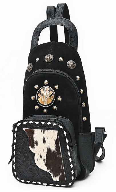 Kait Suede Leather Hair-On Sling Bag