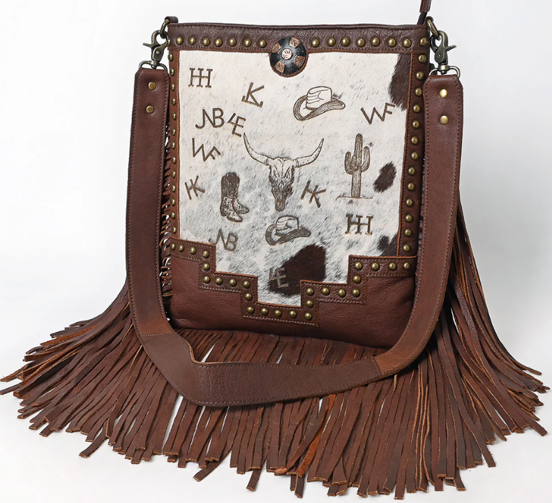 Kathryn Fringe Branded Handbag
