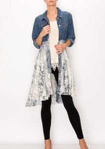 Vivian Blue Denim Jacket w/Lace Bottom