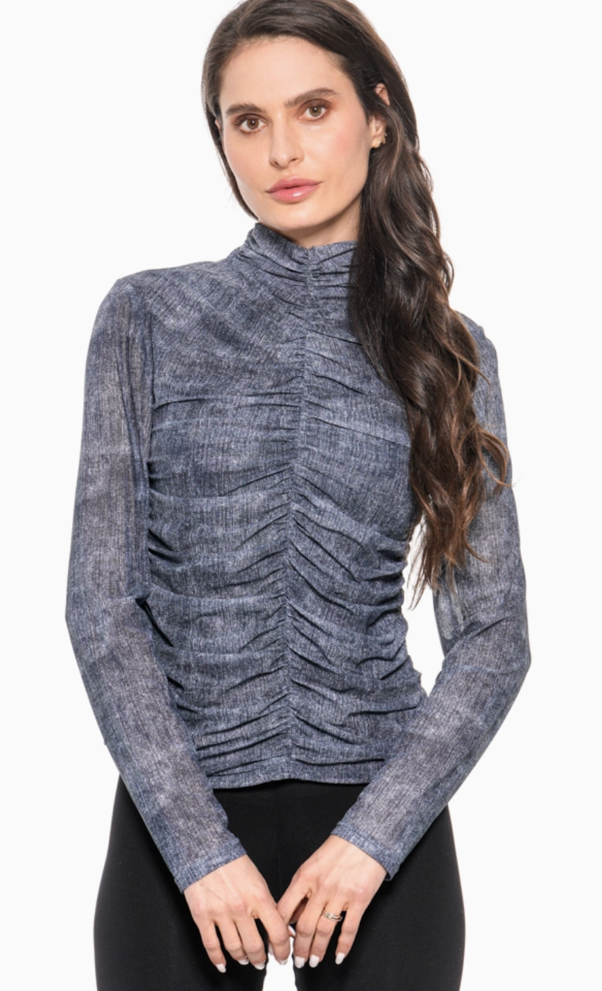 Marlee Rouched Mesh Top