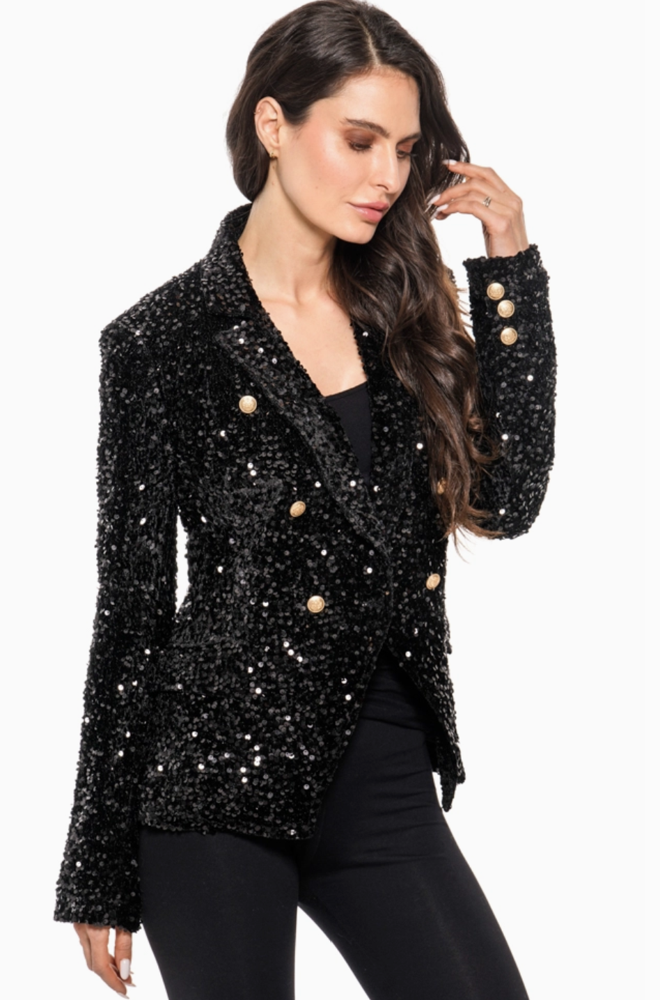 Sierra Black Sequined Blazer