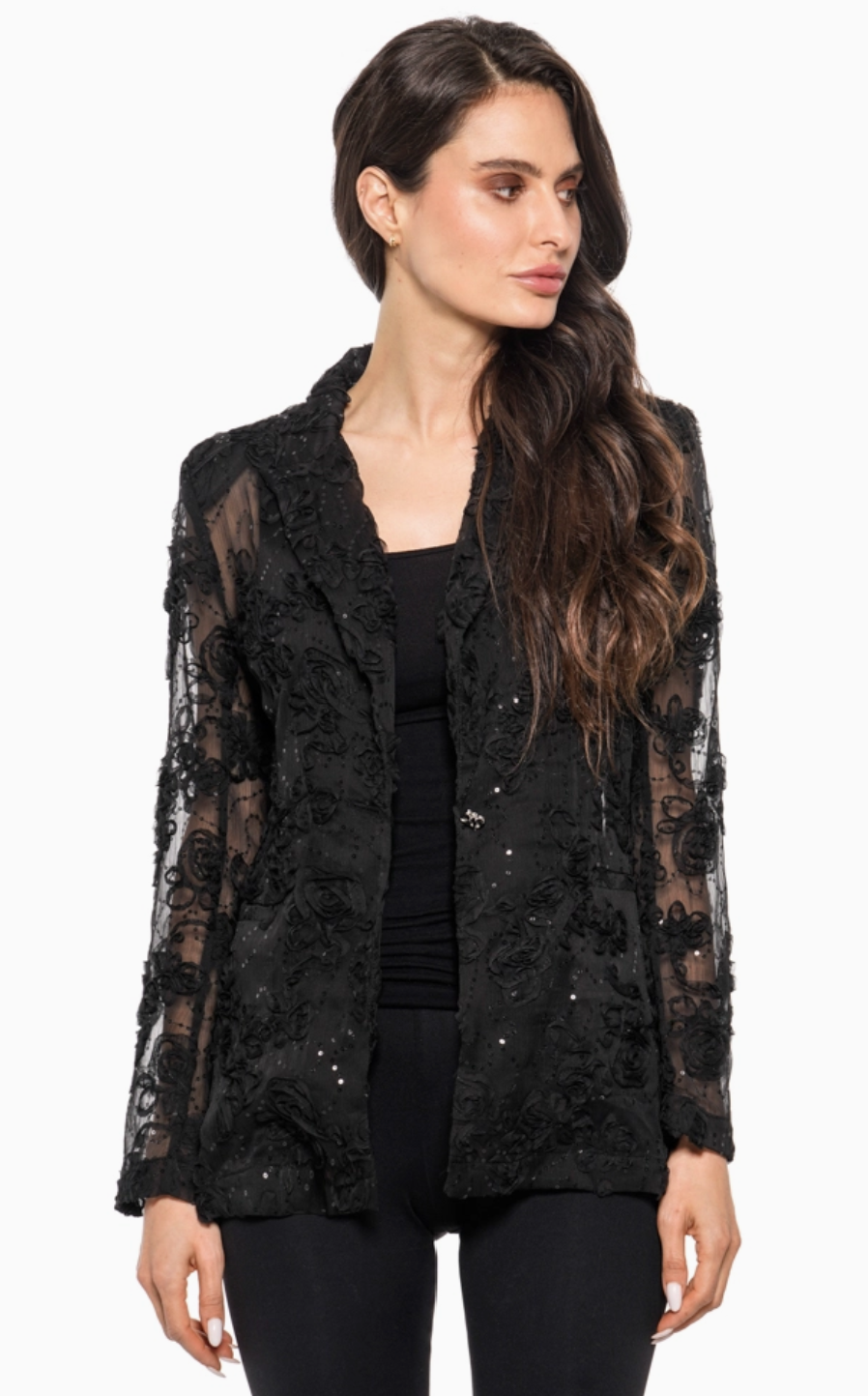Sienna Black Sequin Blazer