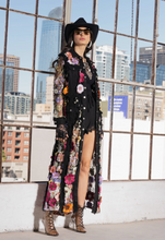 Load image into Gallery viewer, Shellie Long Black Floral Lace Duster
