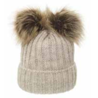 Pigtail Pom Abalone Beanie