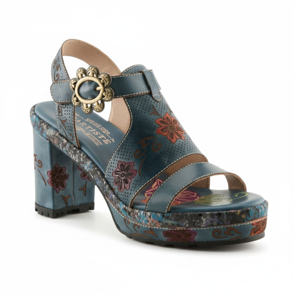 L'Artiste “Jawdrop” Hand-Painted Platform Heel Sandal – Madame
