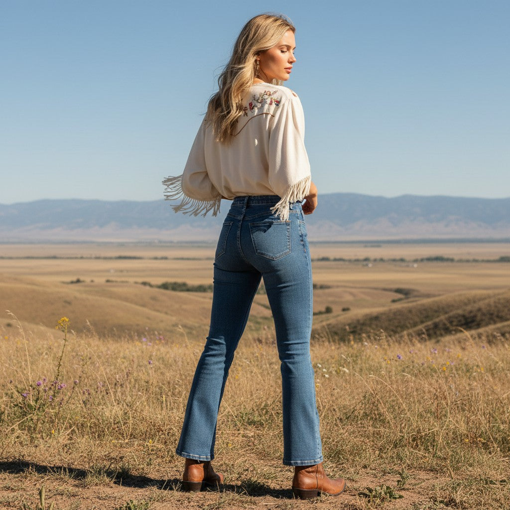 Starlight Fringe Bejeweled Denim Jeans – Madame Peacock's