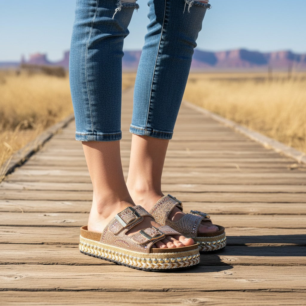 Azalea Wang Ezri Platform Sandal in Rose Gold – Madame Peacock's