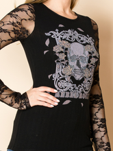 Load image into Gallery viewer, Vocal Lacey Skull top
