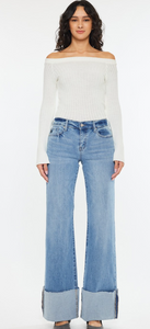 Kan Can Cuffed Flare Jeans