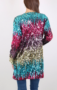 Gradient Sequin Cocktail Blazer