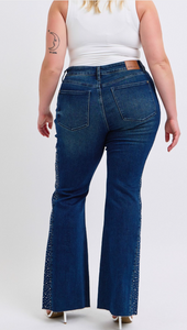 Judy Blue Plus Rhinestone side jean