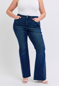 Judy Blue Plus Rhinestone side jean